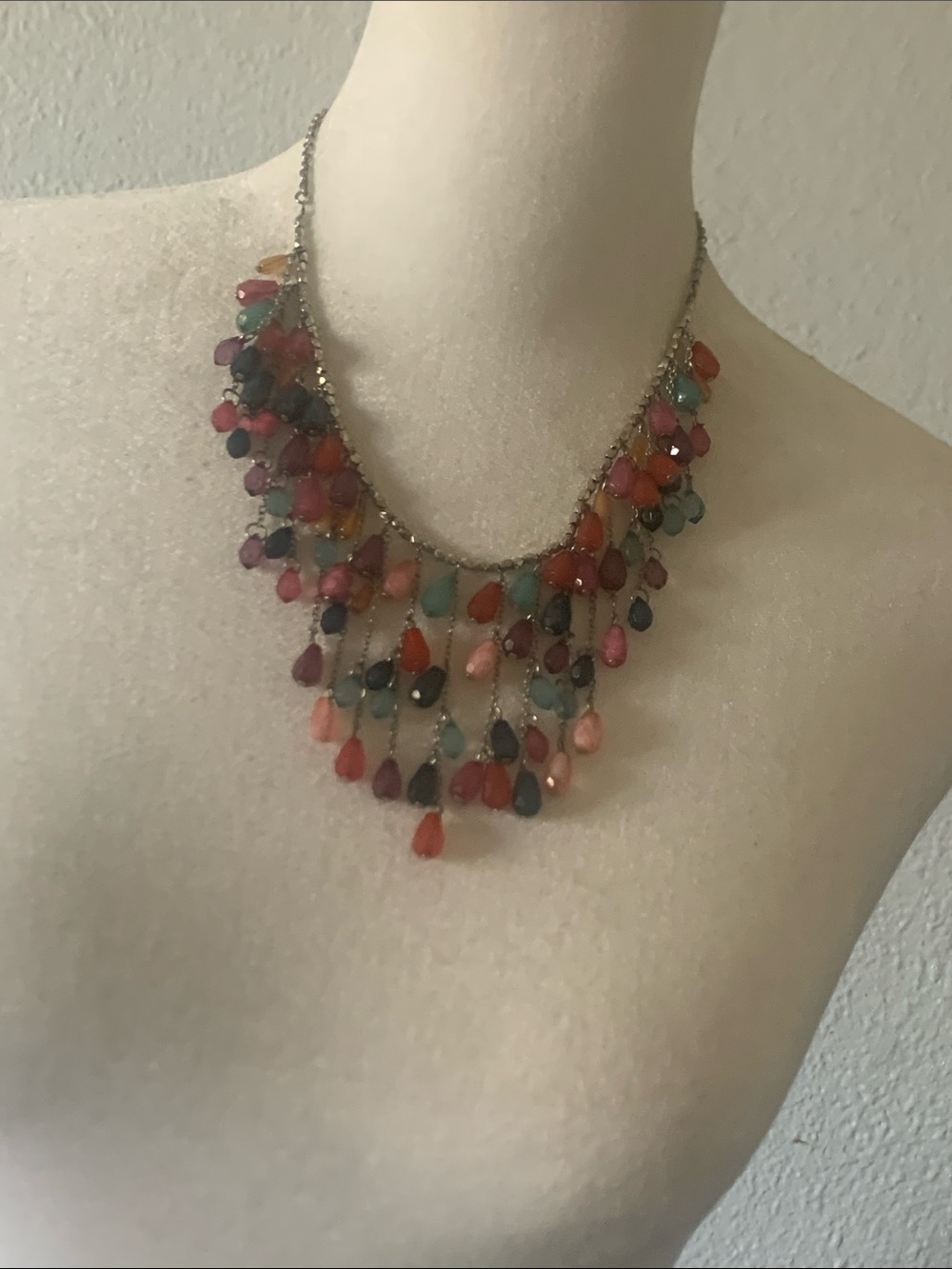 Multi-Color Teardrop Fringe Necklace - Women Jewelry